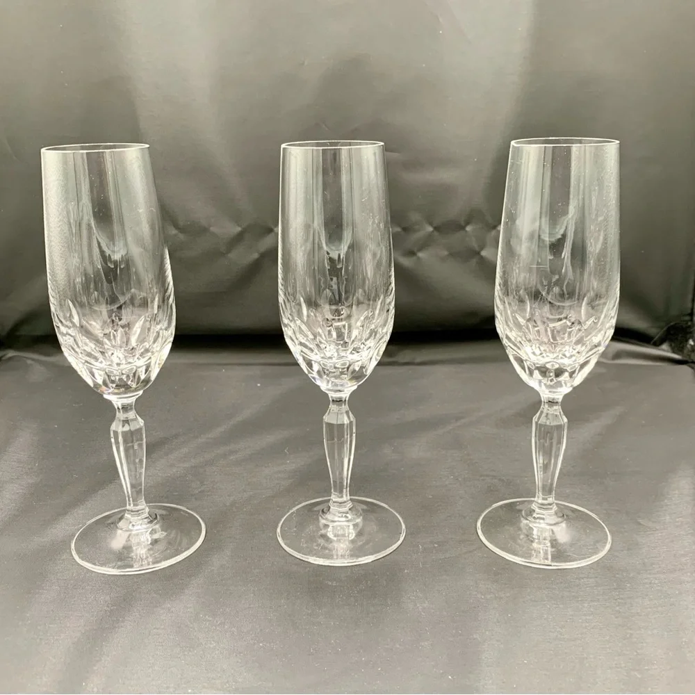 3 Champagne Flute Toasting Glasses Schott-zwiesel Gardone 7.5”